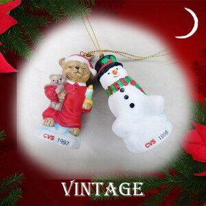 Vintage Christmas Ornaments 90s CVS Giveaways Holiday Ceramic
